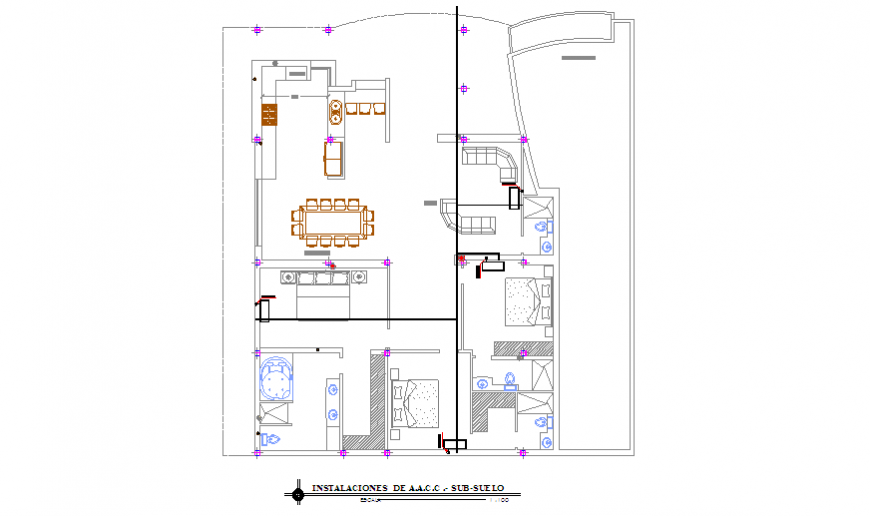 Installation of Air condition facilities design drawing of home design