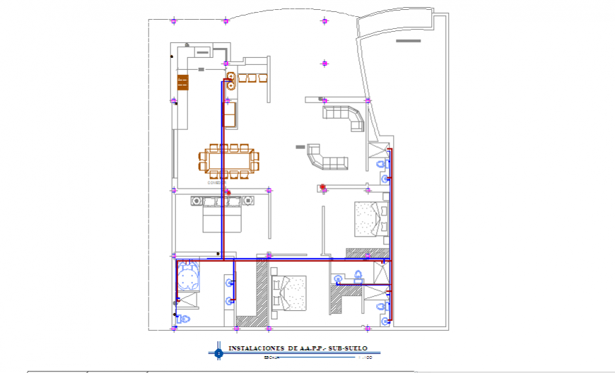 Installation of Cold water facilities design drawing of home design