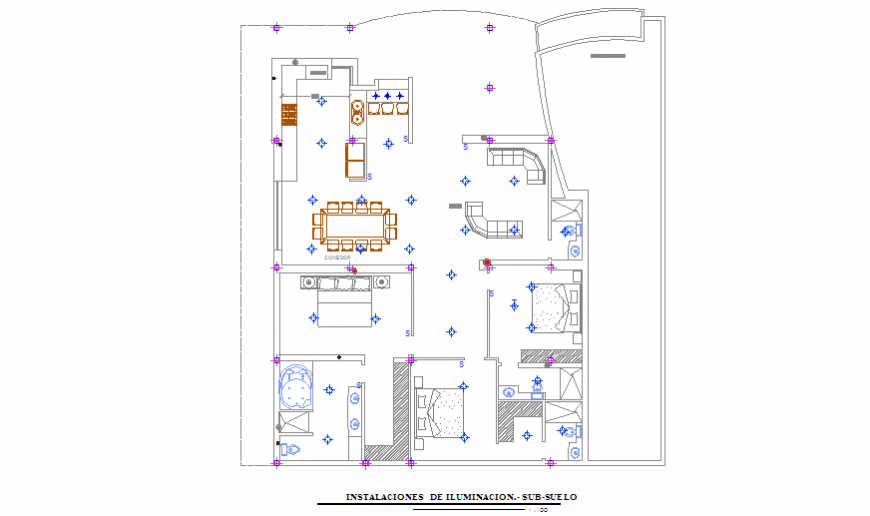 Installation of Lighting facilities design drawing of home design