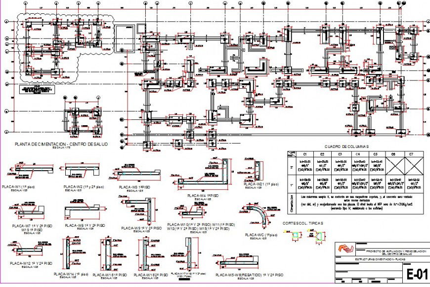 Installation unit and construction detail plan detail