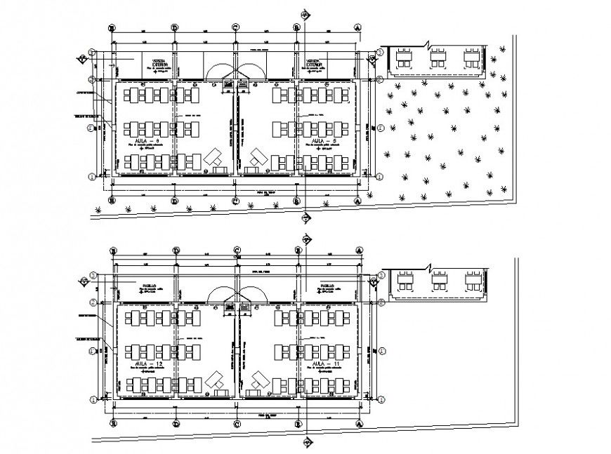 institute of layout plan top view cad file