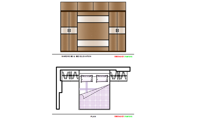 interior  detail of a bedroom