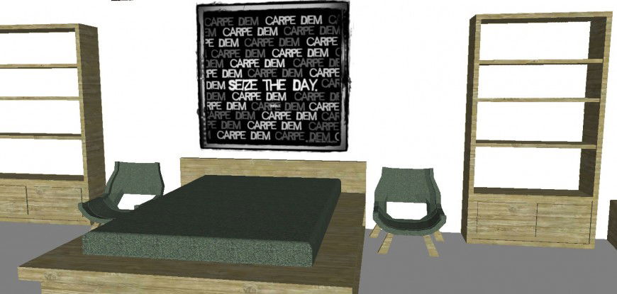 Interior 3d view of bedroom model