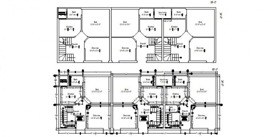 Interior and furniture concept of house dwg files