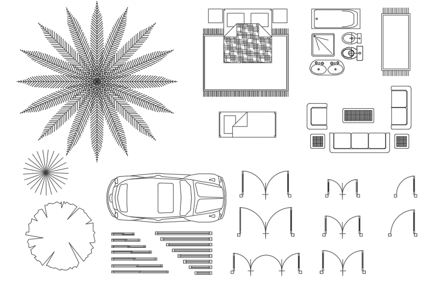 Interior Block & Door Block Design in DWG file