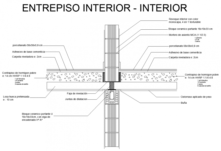 Interior ceramic block interior mezzanine detail elevation layout file