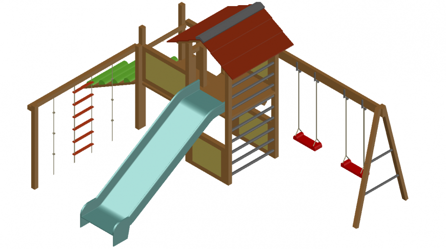 Interior design of a bungalow dwg file