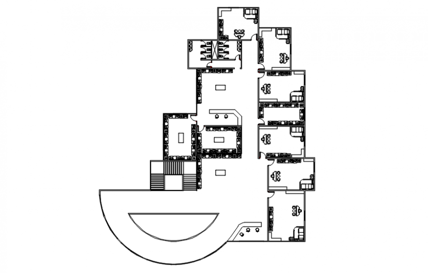 Interior design of hospital in auto cad