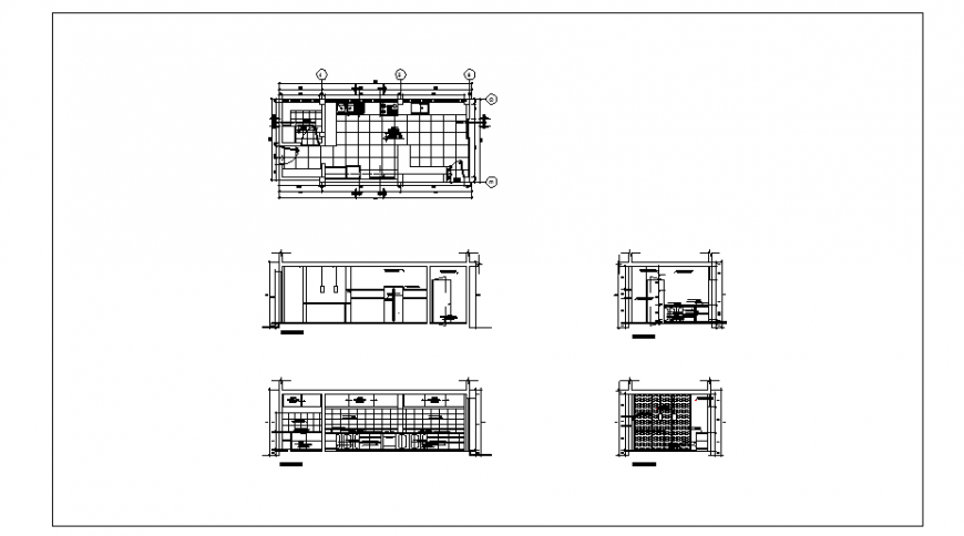 Interior design of Kitchen for modern house project design drawing