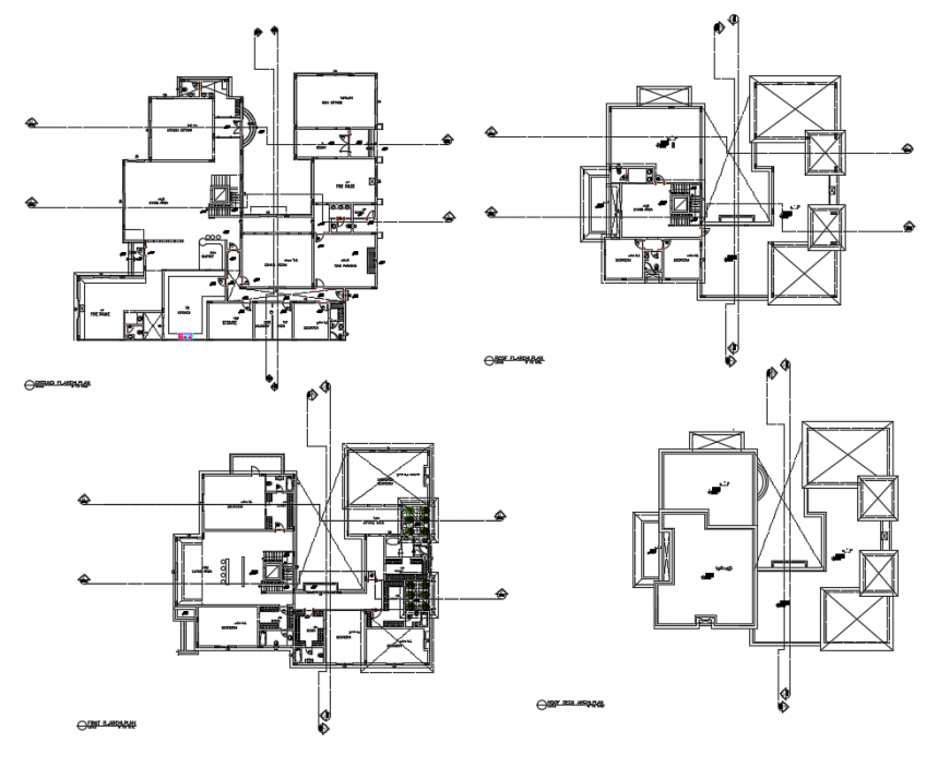 Interior design of villa drawing dwg file
