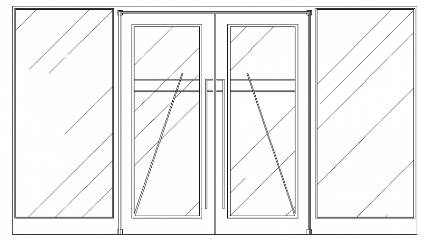 Interior folding glass doors autocad file