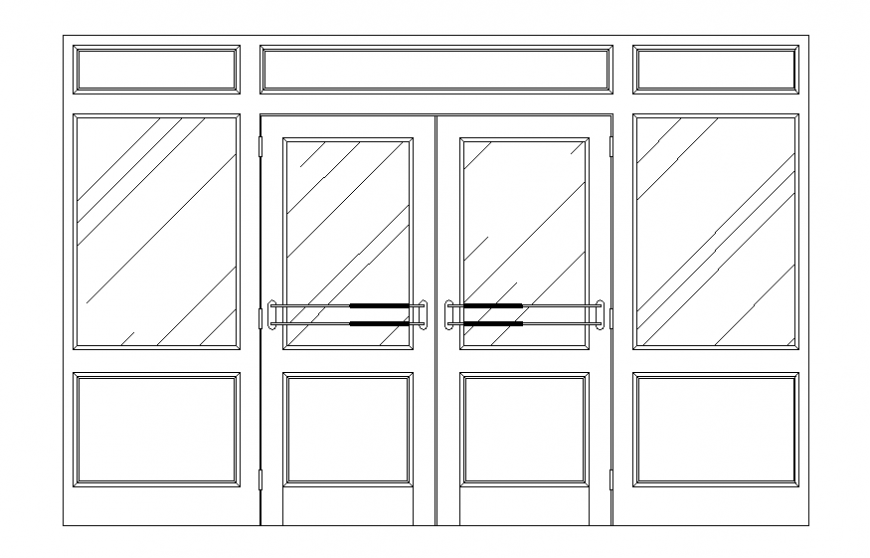 Interior glass doors autocad file