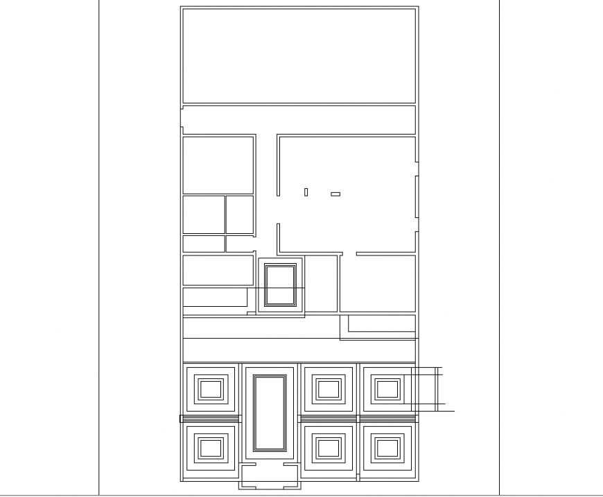 Interior motel plan detail dwg file.