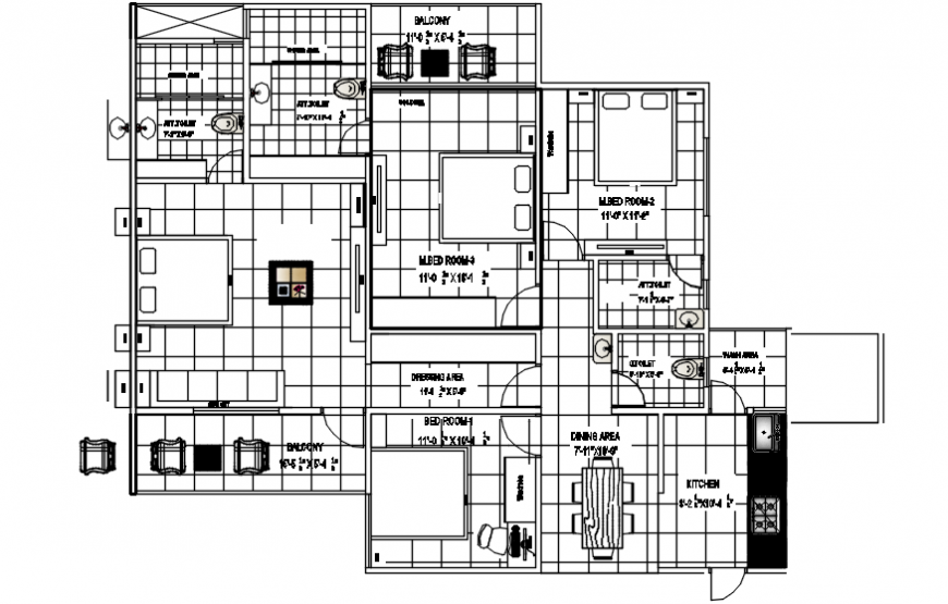 interior project  2d view top plan