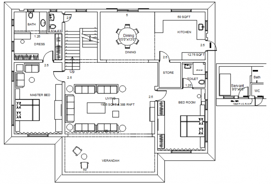 Interior project architecture plan details dwg file