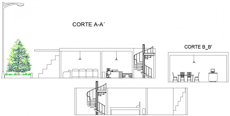 Interior Sectional project of house detail model