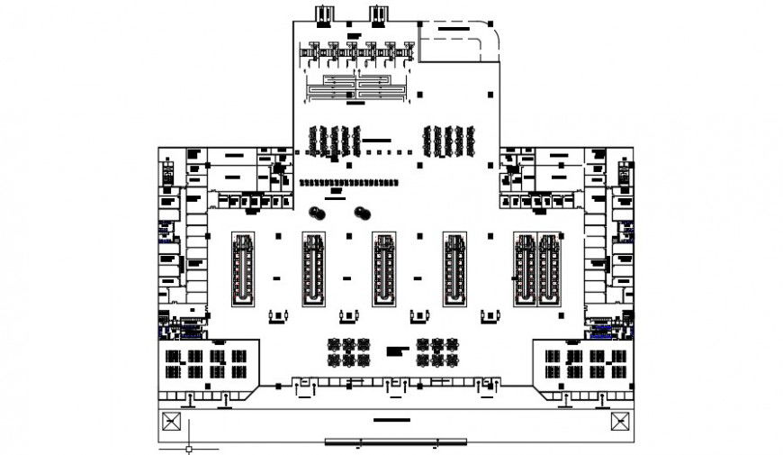 International airport first floor distribution plan cad drawing details dwg file