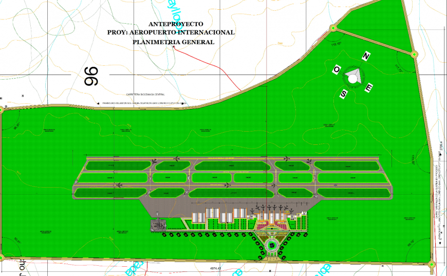 International airport general layout plan cad drawing details dwg file