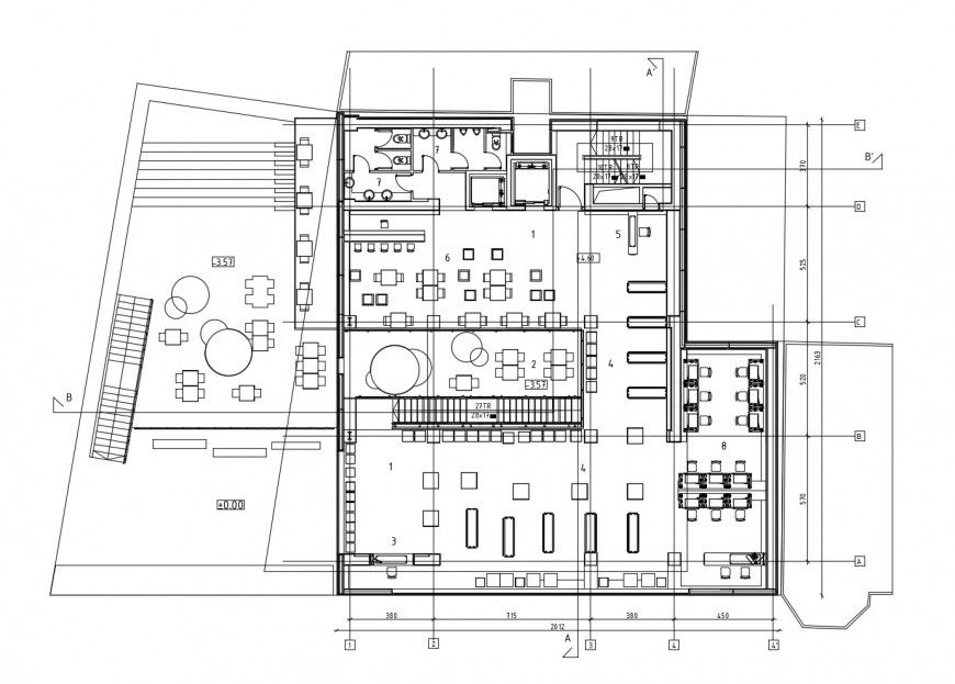 Internet cafe store architecture layout plan cad drawing details dwg file