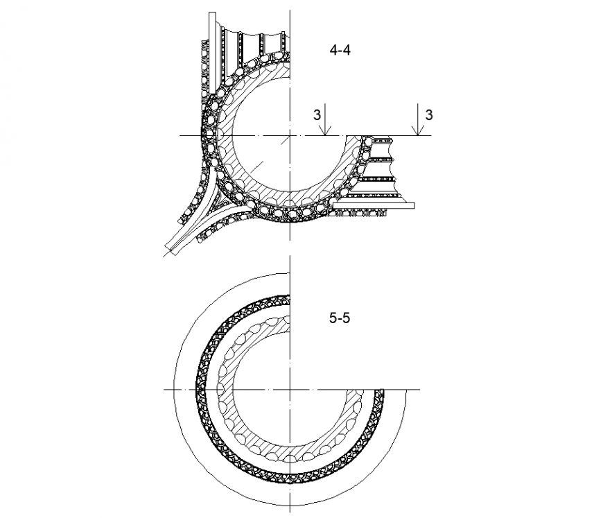 ionic corner pilaster details plan interior detail dwg file