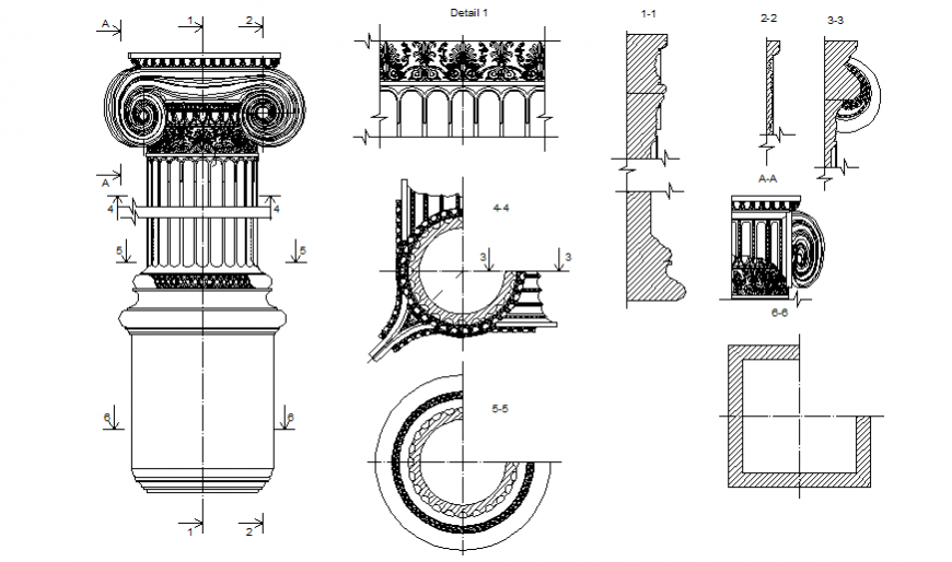 Ionic corner pillar layout file