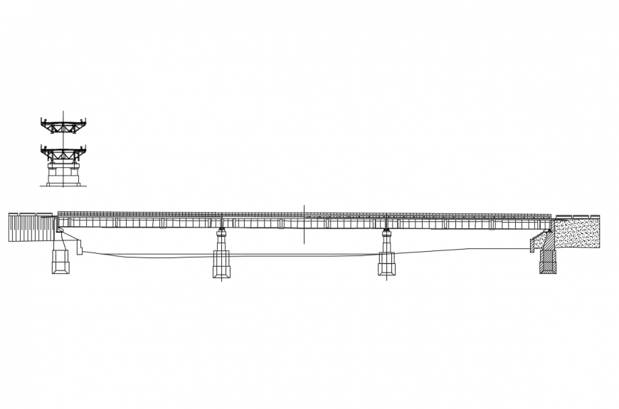 Iron bridge constructive section cad drawing details dwg file
