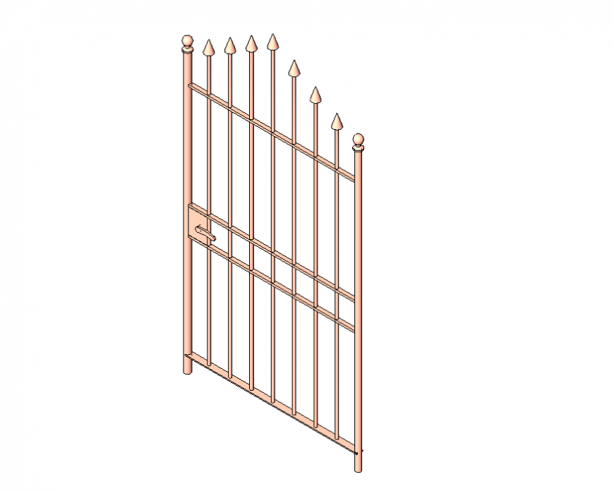 Iron gate detail 3d model elevation layout 3d max file