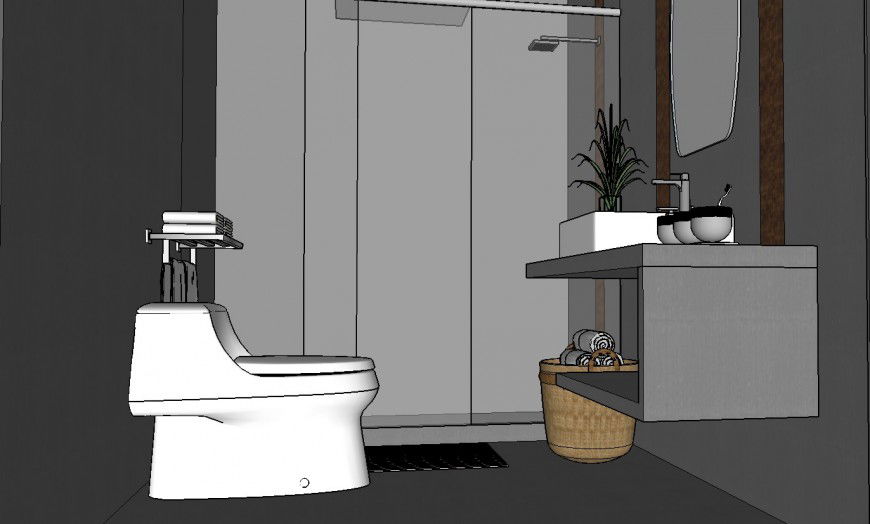 Isabel bathrooms 3d drawing in skp file.