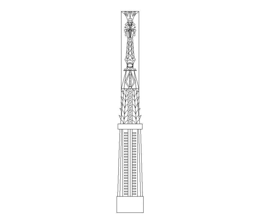 Islamic art design of of column with interior look dwg file