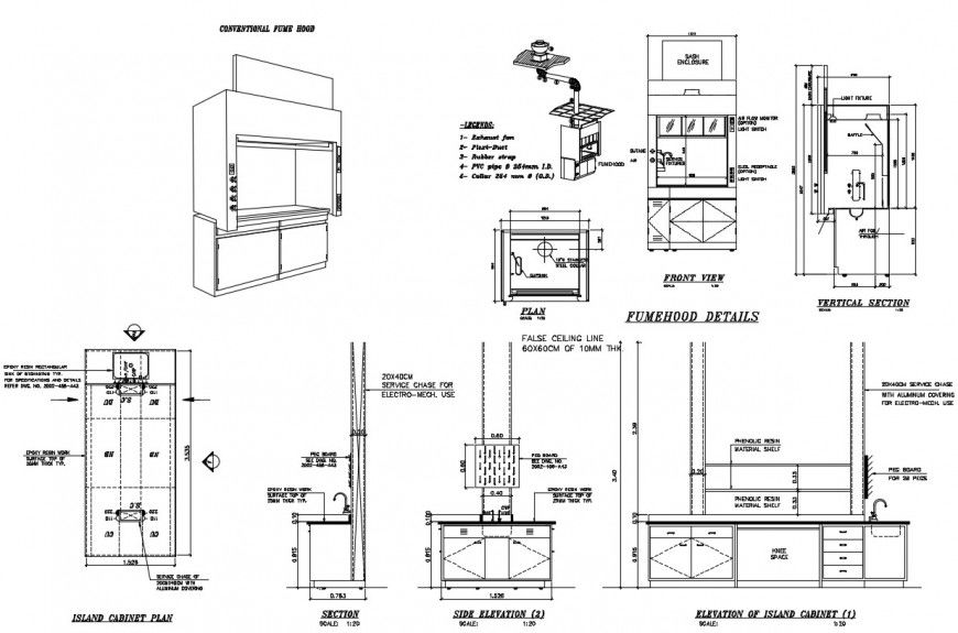 Island cabinet plan AutoCAD file