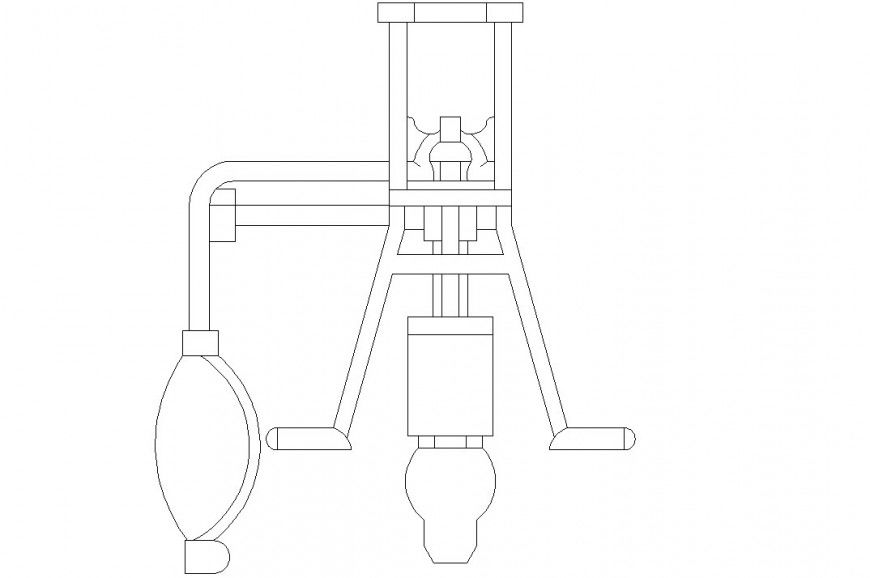 Iso-lateral Chest presser machine detail 2d view CAD gym equipment block layout file in dwg format.