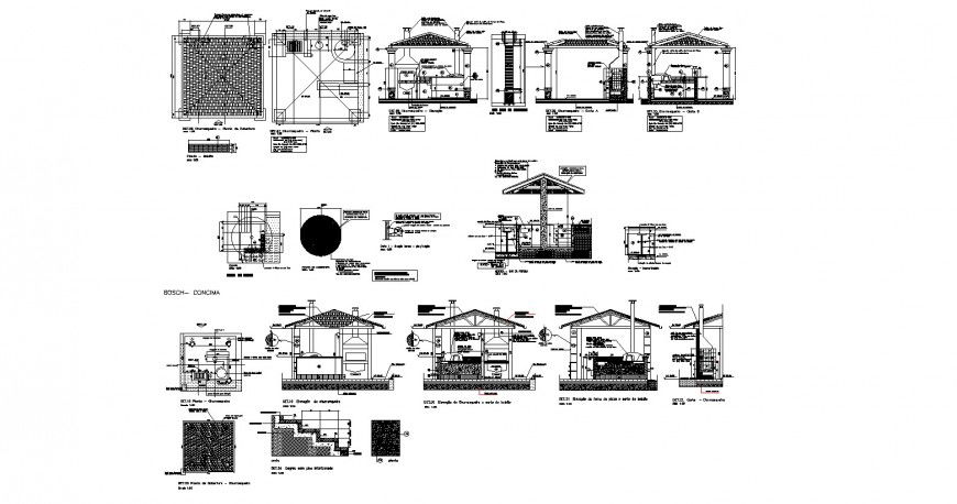 Isolated kitchen house detail drawing in dwg AutoCAD file.