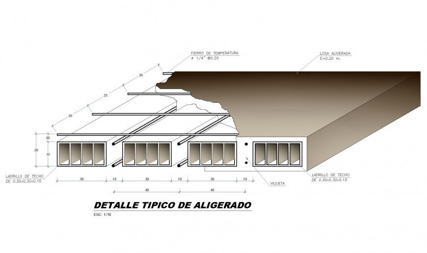 Isomeric typical detail of lightened autocad file