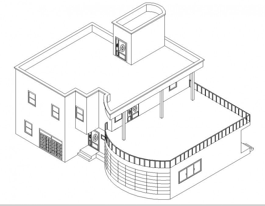 Isometric 3 d housing planning autocad file
