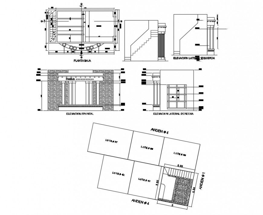 Isometric and elevation temple plan