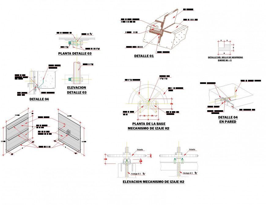 Isometric bearing scerew detail dwg file