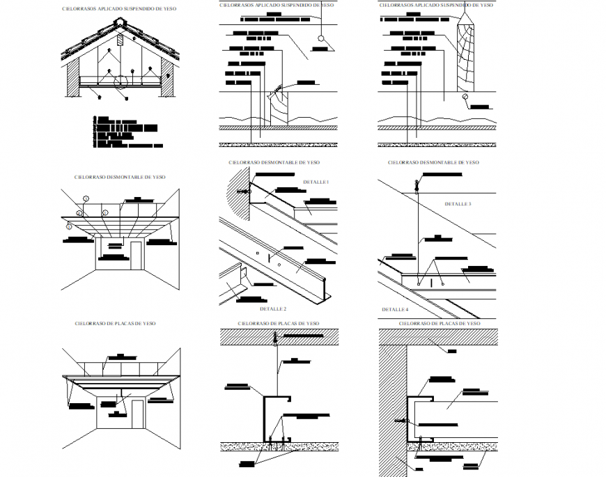 Isometric Ceiling plan and section auotcad file