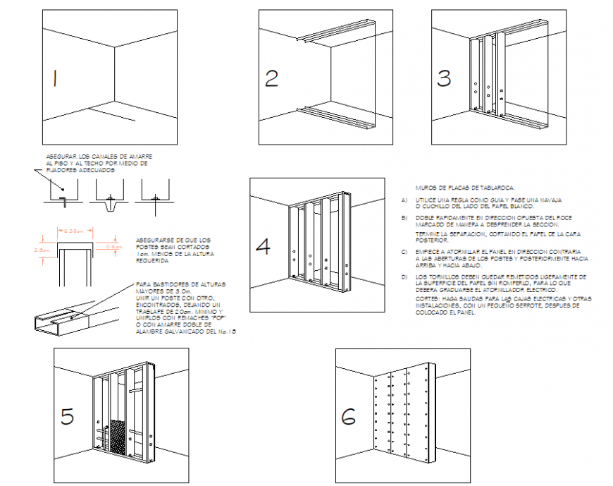 Isometric cub board and specification detail dwg file