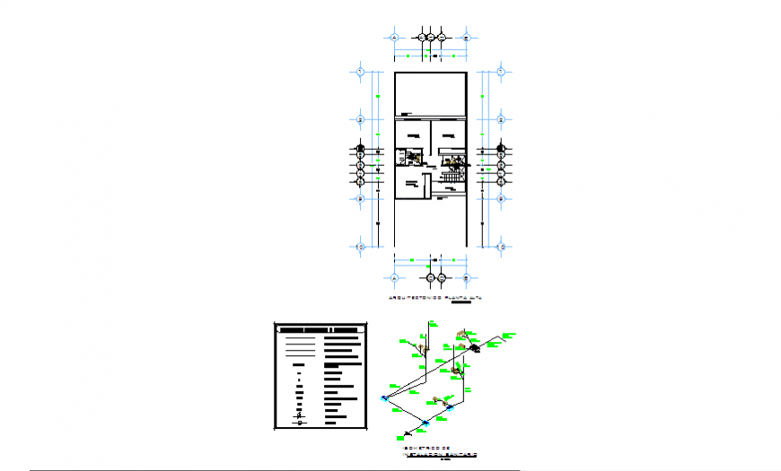 Isometric design of Sanitary installation of Small house 2 floors project design drawing