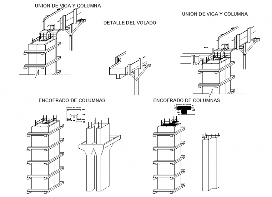 Isometric detail construction drawing of bridge in dwg AutoCAD file.