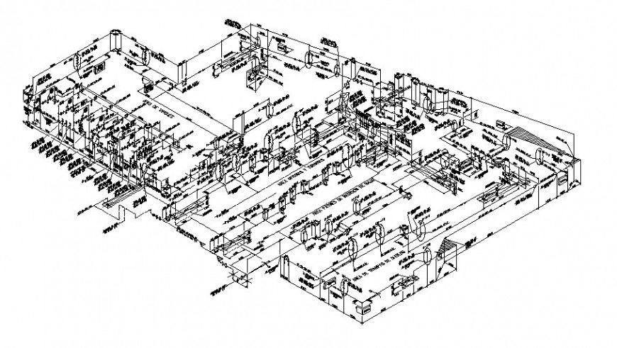 Isometric distribution plan of industrial plant cad drawing details dwg file