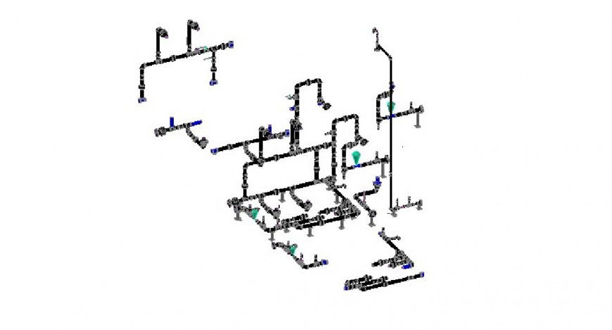 Isometric layout plan details of water utility processing plant dwg file