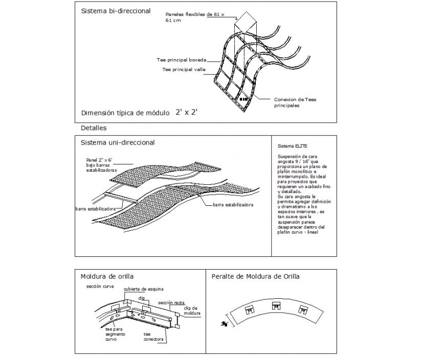 Isometric Light ceiling bend section plan detail dwg file