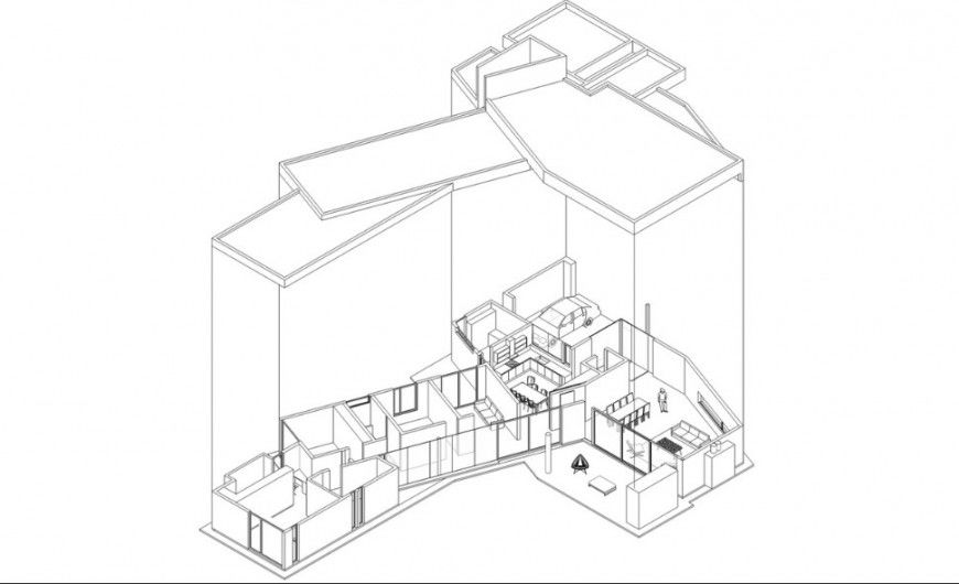 Isometric model drawing details of residential house jpg file