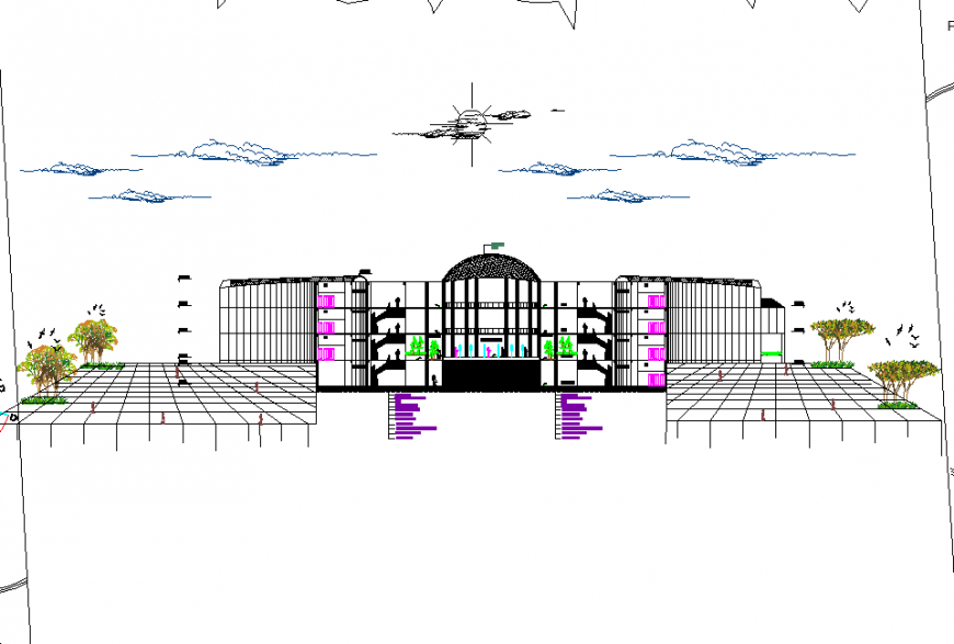 Isometric shopping mall planning autocad file