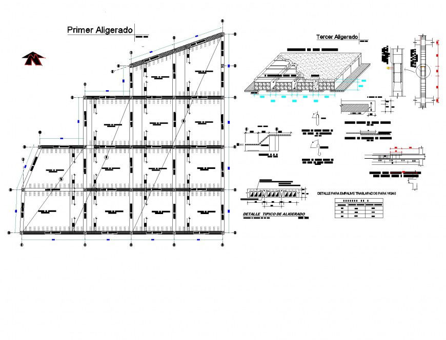 Isometric slab section plan autocad file