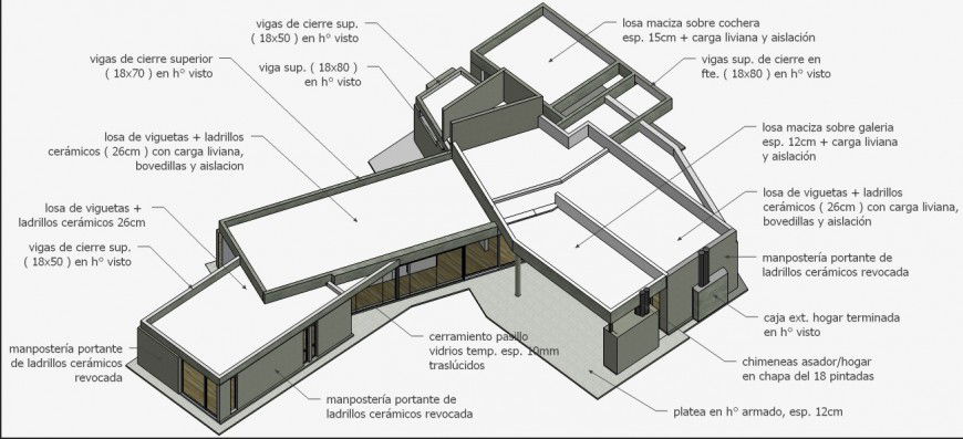 Isometric top view elevation drawing details of residential house jpg file