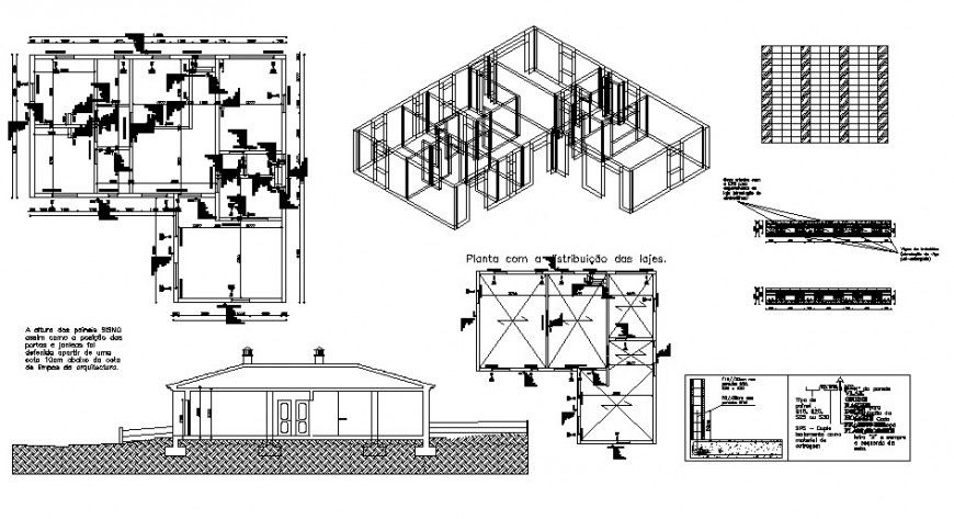 Isometric view and section home layout file