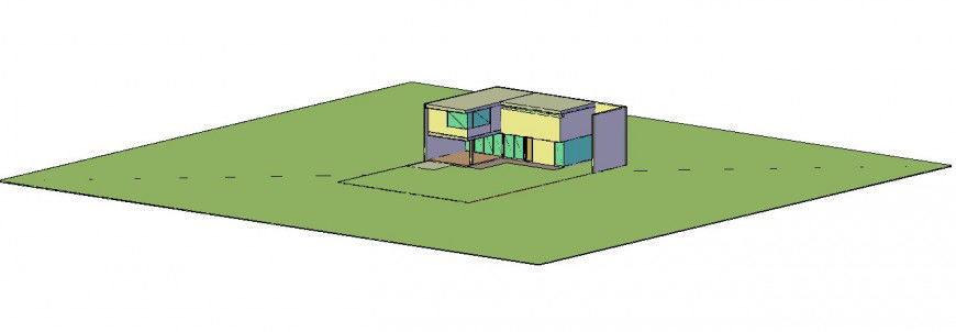 Isometric view of house in autocad software
