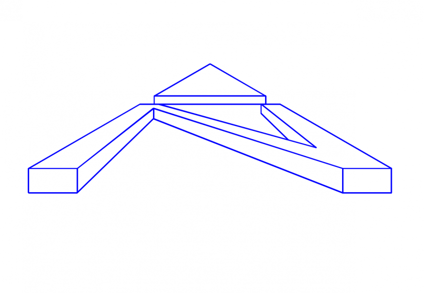 Isometric view of north side arrow in auto cad file